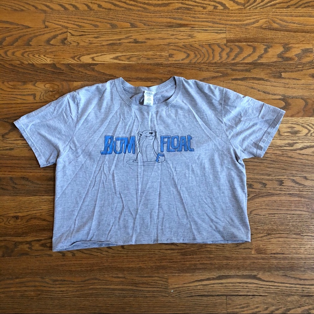 Grey crop top with logo